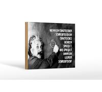 Femer Wooden Sign Quote 12 x 18 cm Einstein Chalkboard Messy Desk Thinking Sign