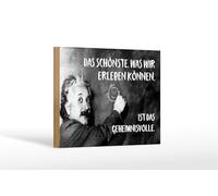 Femer Wooden Sign Quote 12 x 18 cm Einstein Chalkboard Most Beautiful What We Can Experience Sign