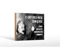 Femer Wooden Sign Quote 12 x 18 cm Einstein Chalkboard Stop To Jammer Decorative Sign