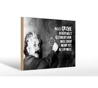 Femer Wooden Sign Quote 20 x 30 cm Einstein Plaque Because One Takes More Than He Must Decoration