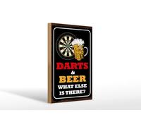 Femer Wooden Sign Saying 20 x 30 cm Darts and Beer What Else Is There Decorative Sign