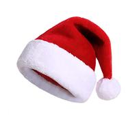 FeMereina Christmas Santa Hat for Adults and Kids, Unisex Velvet Classic Holiday Santa Claus Hat for New Year Party Headwear (Red Style Child 2, One Size)