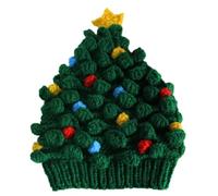 FeMereina Christmas Winter Hat Xmas Tree Knitted Crochet Beanie with Star Holiday Costume Cap for Adults Women Men and Kids (Green Kid, One Size)