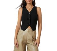 FeMereina Crochet Knit Vest Top for Women Hollow Out Button Down V Neck Crochet Crop Top Sleeveless Sweater Vintage Streetwear