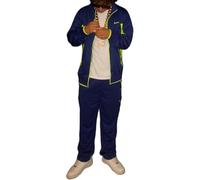 FeMereina Halloween Shark Tale Costume for Adults Mens 2 Piece Tracksuit Set Long Sleeve Contrast Color Sweatshirt + Pants Set Oscar and Lola Couple Costume (Blue, M)