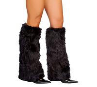 FeMereina Leg Warmers for Women 80s 90s Goth Leg Warmer Girls Kawaii Japanese Style Knit Striped Leg Warmers Y2K Leg Sleeves (Fur - Black, One Size)