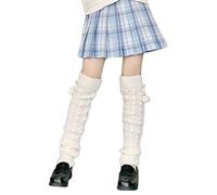 FeMereina Leg Warmers for Women Girls Goth Lolita Boot Socks 90s Japanese Harajuku Stacked Socks 90s Harajuku Kawaii High Heels Boots Warm (White Hairball Long, One Size)