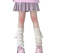 FeMereina Leg Warmers for Women Girls Goth Lolita Boot Socks 90s Japanese Harajuku Stacked Socks 90s Harajuku Kawaii High Heels Boots Warm (White Hairball, One Size)