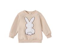 FeMereina Toddler Boy Girl Easter Outfit Kids Long Sleeve Crewneck Bunny Sweatshirt Rabbit Hoodie Pullover Easter Clothes