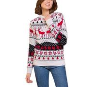 FeMereina Unisex Christmas Sweater for Men Women Pullover Sweater Crewneck Long Sleeve Top Couple Matching Ugly Christmas Jumper (Women White, S)