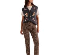 FeMereina Women Christmas Sweater Vest Cute Embroidered Button Front Crochet Tanks Holiday Sequin Knit Vest Top Xmas Clothes (Dark Grey, M)