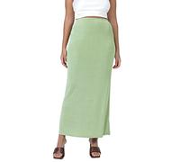 FeMereina Women Low Waist Slim BodyconLong Skirt Elegant Solid Color Summer Stretchy Long Pencil Maxi Skirts (Light Green, L)