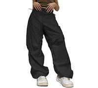 FeMereina Womens Baggy Cargo Pants Low Waist Wide Leg Drawstring Sweatpants Y2k Low Rise Harajuku Loose Oversized Trousers Streetwear