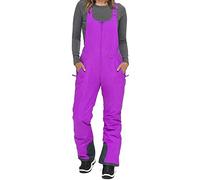 FeMereina Women's Insulated Water Resistant Snow Bib Pants Windproof Zip Front Jumpsuit Snowboard Pants Winter Overalls