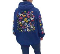 FeMereina Y2k Hoodie Women Graphic Oversized Hoodies Star Embroidered Hoodied Sweatshirt Casual Vintage Pullover (Dark Blue, L)