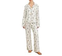 FeMereina Y2K Women Pajama Outfit Wine Glass Print Long Sleeve Button Down Collar Shirt Pants 2 Piece Loungewear Outfit (White, L)