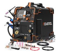 FEMEROL Plasma Cutter Welder Combo 200A Gas MIG/Gasless MIG/HF TIG/Stick/Cut/SPOT 6 in 1 Welding Machine Aluminum Welding 110/220V Dual Voltage Multi Process Welder