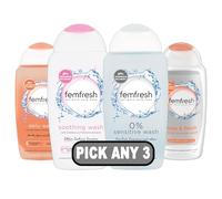 Femfresh Intimate Skin Care Wash 250ml | Pick Any 3 | Daily, Soothing, Sensitive & Fresh Variants | pH Balanced, Soap Free, Gynaecologist Tested | Gentle Feminine Wash for Daily Use