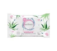 Femfresh Soothing Intimate Wipes, Flushable & Biodegradable Feminine Wipes with Aloe Vera & Calendula, pH Balanced & Hypoallergenic, 25 Count