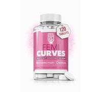 Femi Curves Bum & Breast Curves Enhancement Tablets for Women - 120 Tablets for Bigger Curves & Fuller Shape, Natural Ingredients - Bum Enhancement Supplement, Made in UK