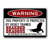 FemiaD Bearded Dragons Sign,Funny Metal Signs,Bearded Dragon Accessories,Lizard Warning Sign Aluminum Metal Sign 8 X 12 Inches