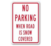 FemiaD No Parking When Road Is Snow Covered Sign 12x16inch Rust Free Aluminum Sign for Outdoor Yard Home Wall Easy to Mount