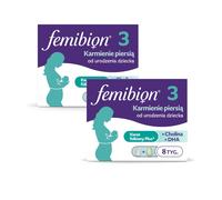 Femibion 3 - 56+56 pcs Folic Acid DHA Vitamins Metafolin Breastfeeding 8 weeks