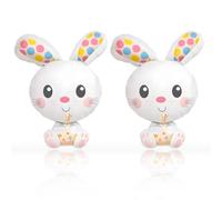 Femihua 2 Pcs Easter Bunny Balloons, 21.6 x 27.5 Inch Extra Large Easter Rabbit Balloons, Colorful Rabbit Balloon Decorations, Bunny Balloon for Spring Animals Themed Party Decorations