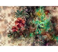 Feminine bedroom floral Wall Mural decor Wallpaper design Black White Pink Rose