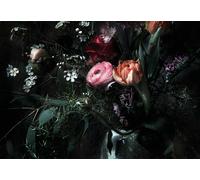 Feminine bedroom floral Wall Mural decor Wallpaper design Black White Pink Rose