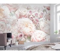 Feminine bedroom floral Wallpaper Wall Mural decor design Black White Pink Rose