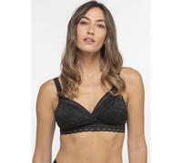 Feminine Cross Your Heart Bra Black