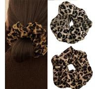 Feminine Elastic Hair Scrunchy With Unique Leopards Print Hairband Styling Hairpieces Large Hair Accessories For Women