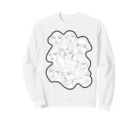 Feminine Faces Abstract Line Art For Feminist Artist Sweatshirt