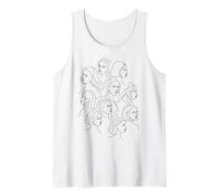 Feminine Faces Abstract Line Art for Feminist Artist Tank Top