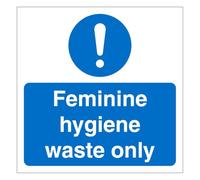Feminine Hygiene Waste Only Sign, Self Adhesive Vinyl Sticker, 12cm x 12cm (5)
