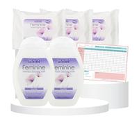 Feminine Intimate Wash for Women Bundle With Beauty Formulas Feminine Wash 250ml x2, Intimate Feminine Wipes x3 and London Carousel Period Tracker