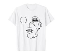 Feminine Minimalist Abstract Line Art Face T-Shirt