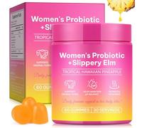 Feminine Probiotics Gummies with Slippery Elm, Lactobacillus & Prebioticsfor Women,Support pH Balance, Yeast Control, Flora,Gut Health, Odor & Immune, Gluten-Free, Vegan 60 Gummies