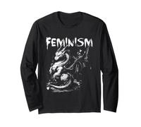 Feminism Dragon Fantasy Creature Feminist Statement Art Long Sleeve T-Shirt