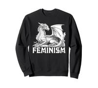 Feminism Dragon Fantasy Creature Feminist Statement Art Sweatshirt