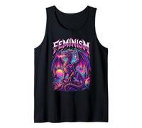 Feminism Dragon Fantasy Retro Wave Feminist Tank Top