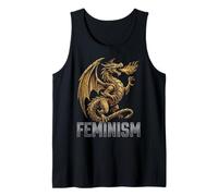 Feminism Dragon Fantasy Retro Wave Feminist Tank Top
