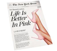 Feminism Fashion Pink Wall Art, Vintage Newspaper Style Life Is Better In Pink High Heels Canvas Prints, Aesthetic Preppy Room Decor Posters for Girls Bedroom Living Room Dorm Apartment 12x16 Unframed