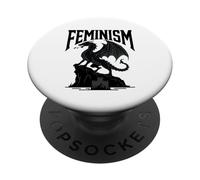 Feminism Gothic Dragon Dark Fantasy Empowerment Strength PopSockets Adhesive PopGrip