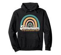 Feminism is my second favorite F word Funny Rainbow Feminist Pullover Hoodie
