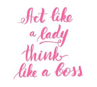 Feminism Lettering Quote Inspirational Calligraphy Engraving Decals 42x44cm Store Decoration Pink