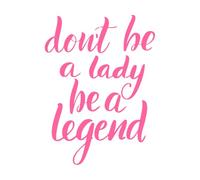 Feminism Lettering Quote Inspirational Calligraphy Engraving Stickers 49.4x67.1cm Multiple Size Options Pink