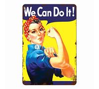 Feminism Tin Sign We Can Do It Feminist Rosie The Riveter World War Poster Feminist Print Metal Decor for Table Tin Sign Chic Art Wall Metal Decorations Funny Plaque Signs Gift 6x8 inch