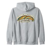 Feminist Empowerment Women Rising Patriarchy Falling Retro Zip Hoodie